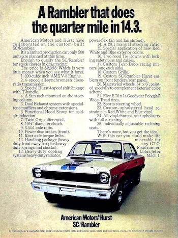 Cars We Remember/Collector Car Corner; The lightweight 1969 AMC SC/Rambler was the ‘real’ AMC hot one