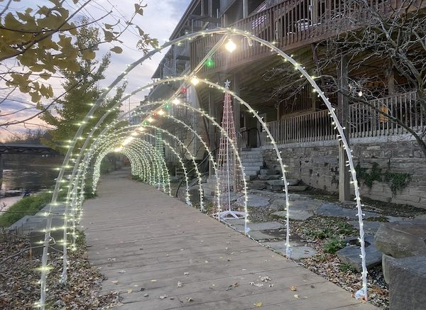 Festive lights enhance Owego’s Riverwalk