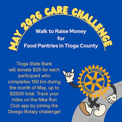 Reminder: Owego Rotary 100K Community Care Challenge is Underway